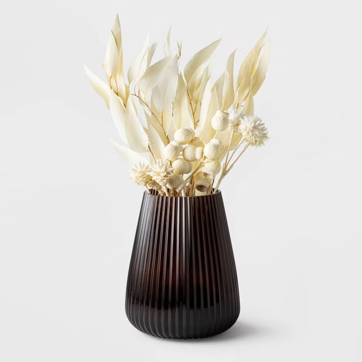 6"x22" Preserved Plant Bouquet Arrangement Cream | Target