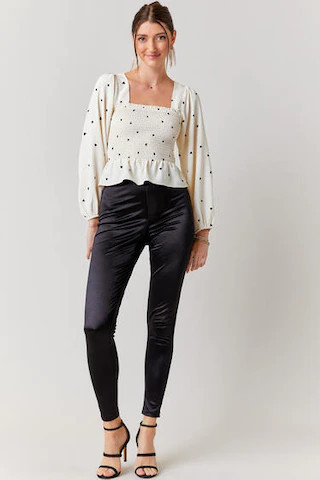 Leena Mini Hearts Smocked Blouse - francesca's | Francesca's