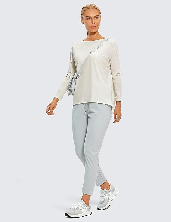 CRZ YOGA Long Sleeve Workout Shirts for Women Loose Fit-Pima Cotton Yoga Shirts Casual Fall Tops ... | Amazon (US)