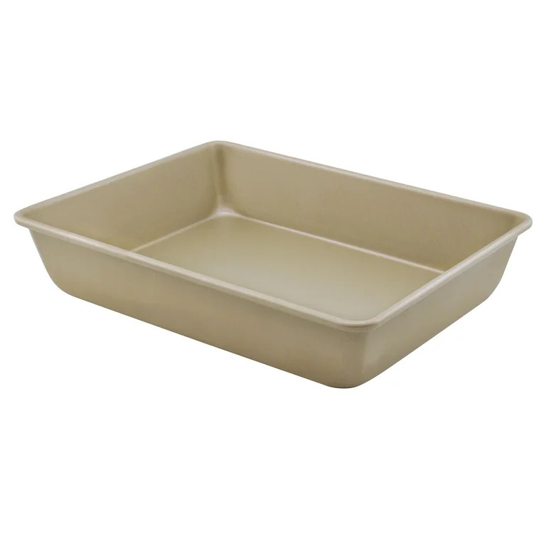 Mainstays Gold Nonstick Aluminized 12.5 in x 9 in x 2.5 " Rectangular Cake Pan | Walmart (US)