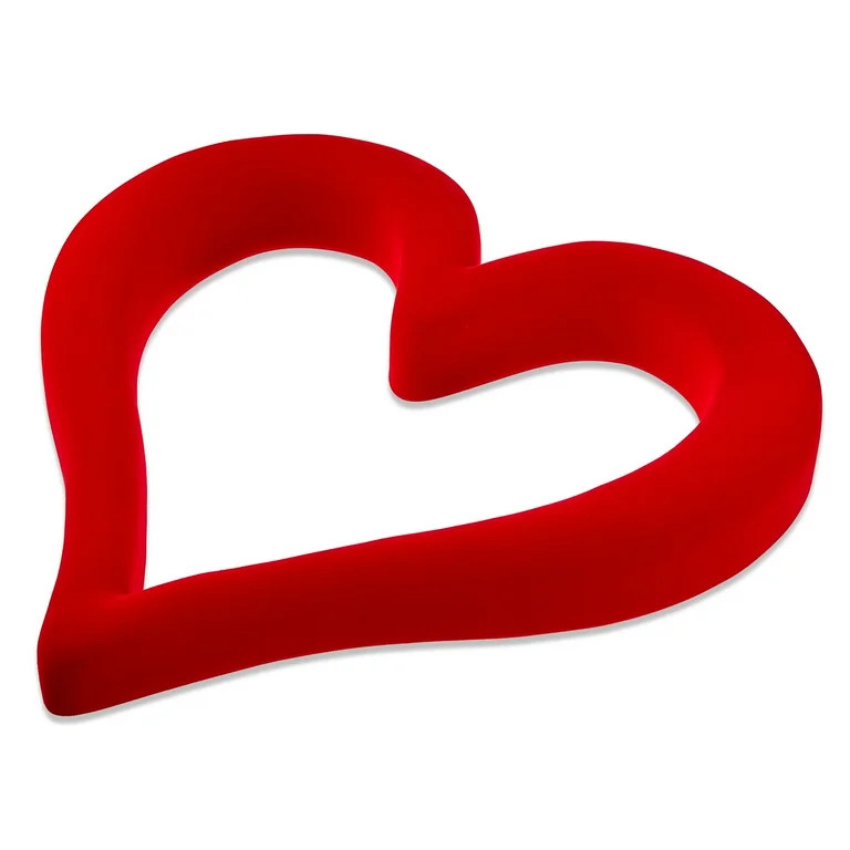 Flocked Heart Wreath, Red, 17.5", Valentine's Day by Way To Celebrate | Walmart (US)