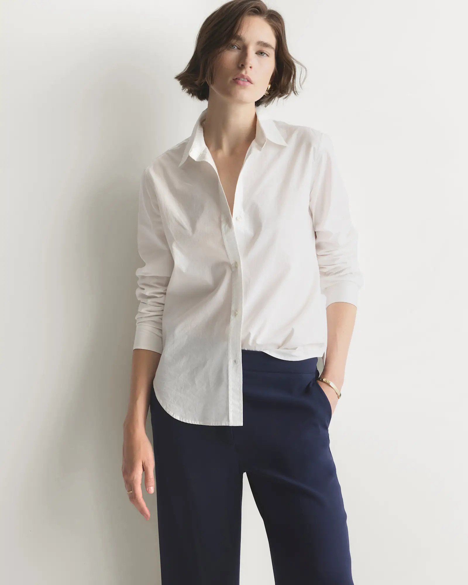 100% Organic Cotton Poplin Long Sleeve Shirt | Quince