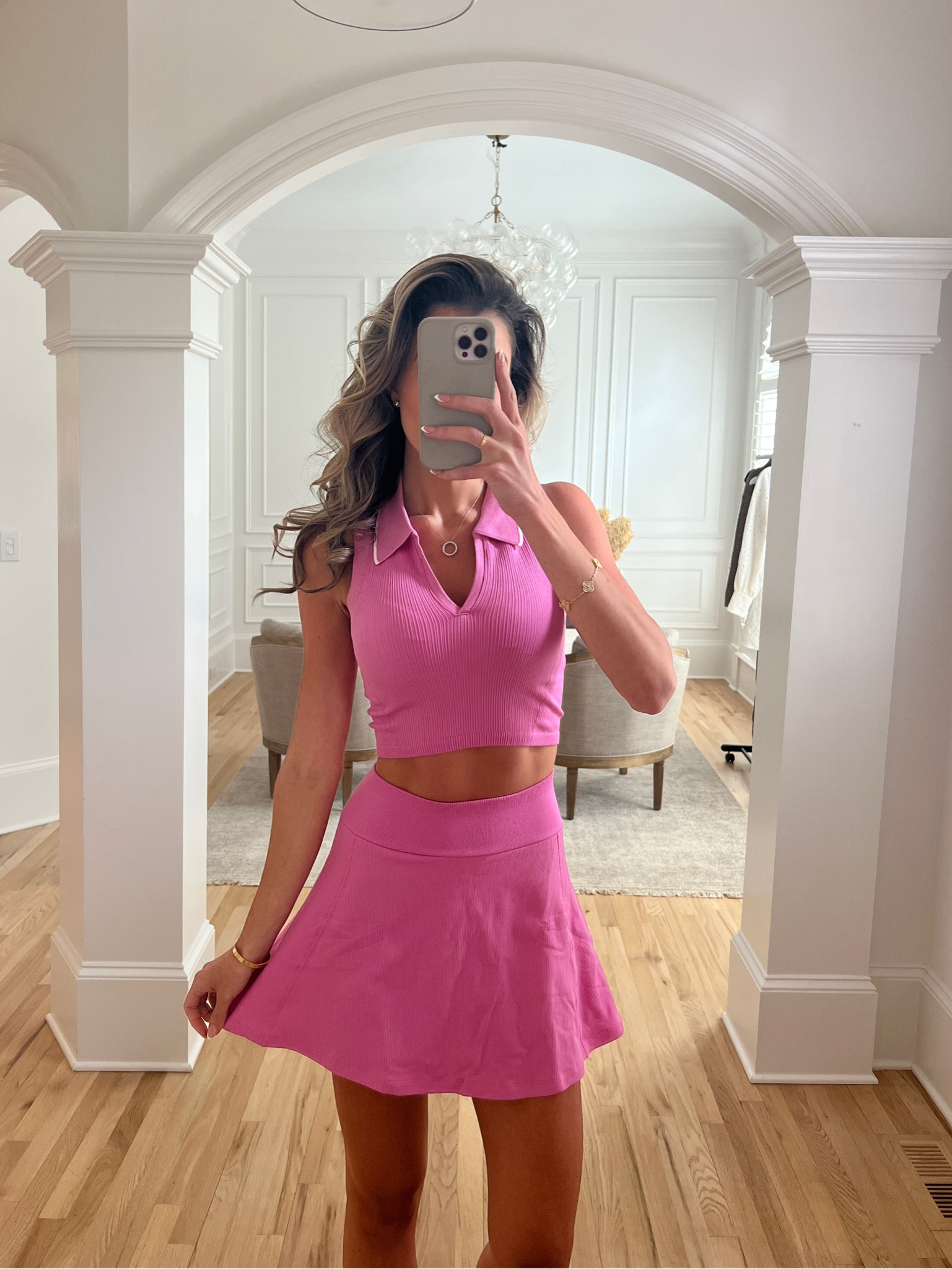 Recent Fabletics order. Wearing a size small in the top and the skort. 

#LTKFindsUnder50 #LTKActive #LTKFindsUnder100