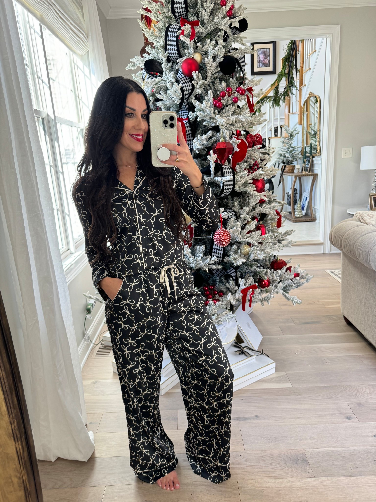 Abercrombie satin bow pajamas 