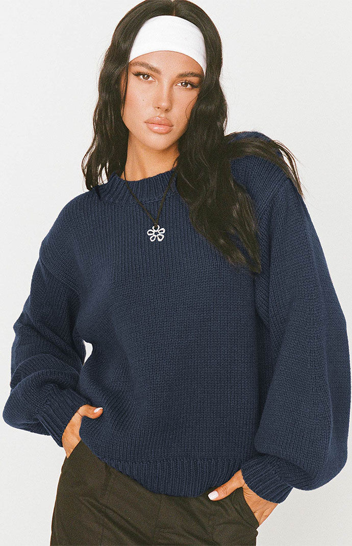 Princess Polly Women's Harmony Sweater in Navy - Size S/M | PacSun