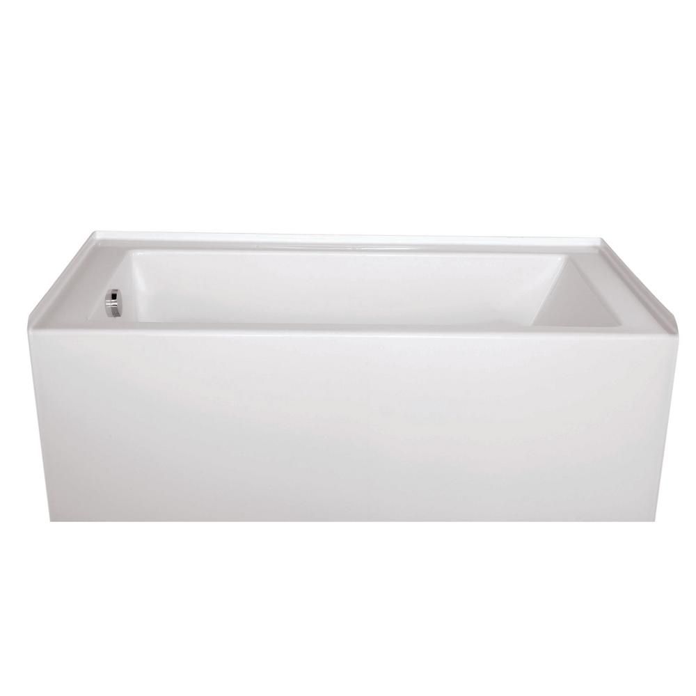 Hydro Systems Sydney 72 in. Right Hand Drain Rectangular Alcove Bathtub in White | The Home Depot