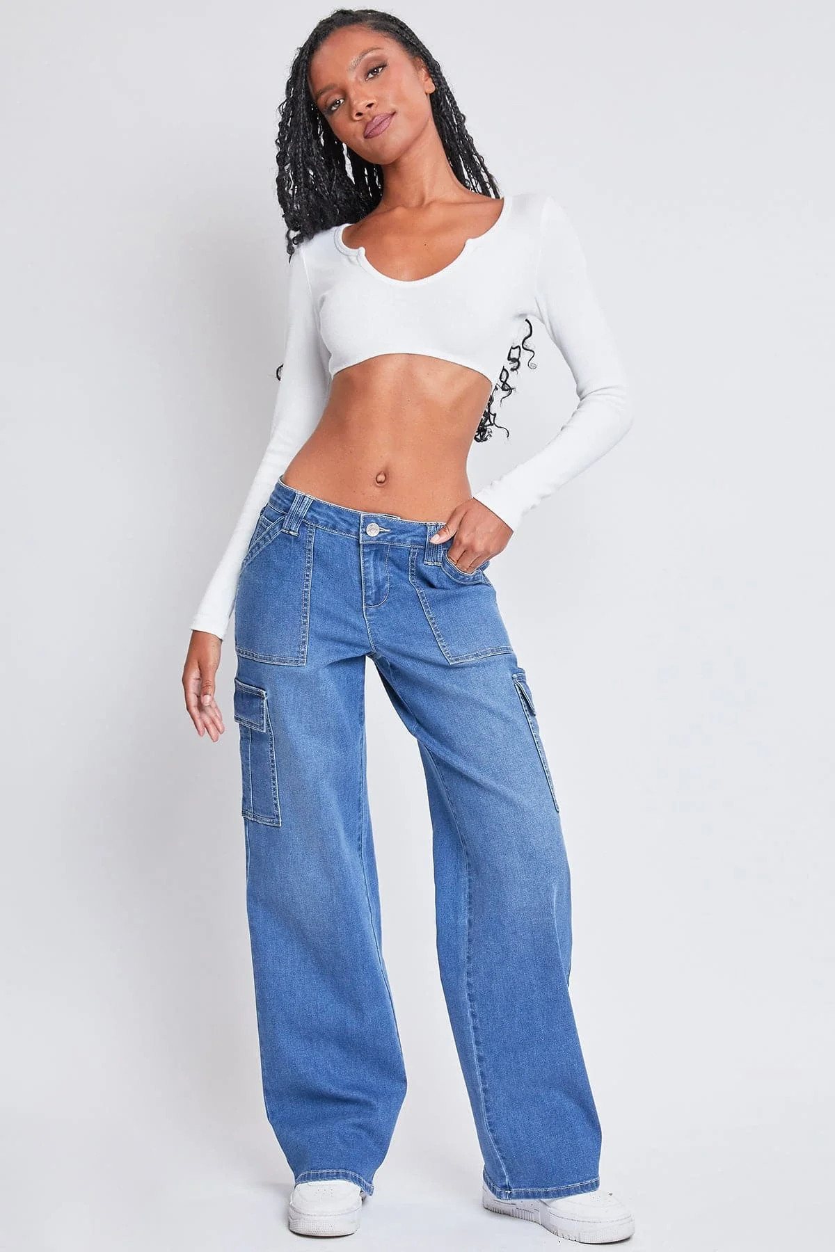 Women's Low Rise Relaxed Cargo Jeans | Walmart (US)