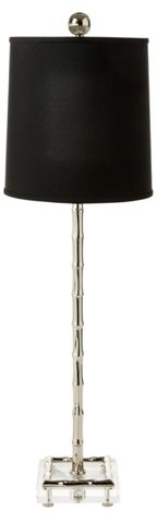 Minori Bamboo Table Lamp, Nickel | One Kings Lane