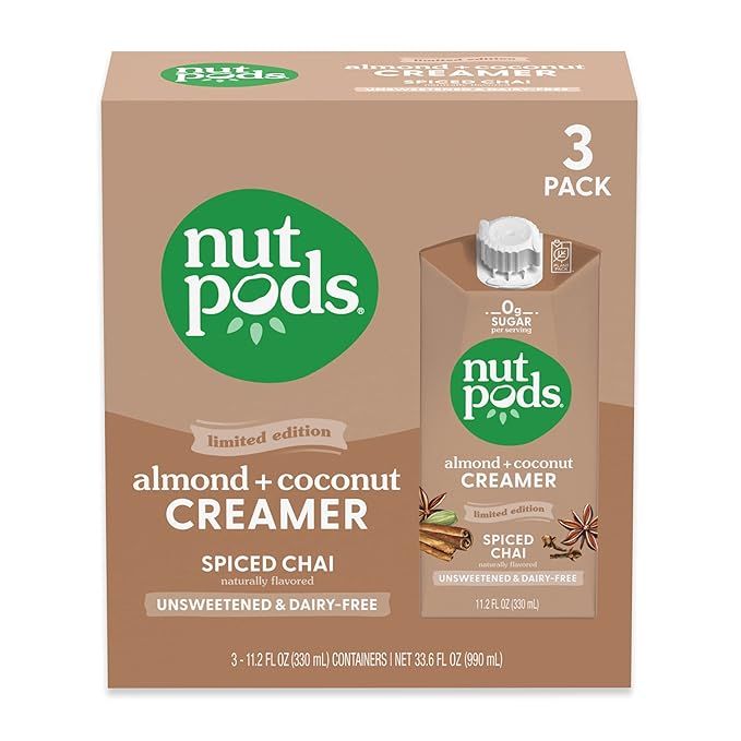 nutpods Spiced Chai, (3-Pack), Unsweetened Dairy-Free Creamer, Made from Almonds and Coconuts, Gl... | Amazon (US)