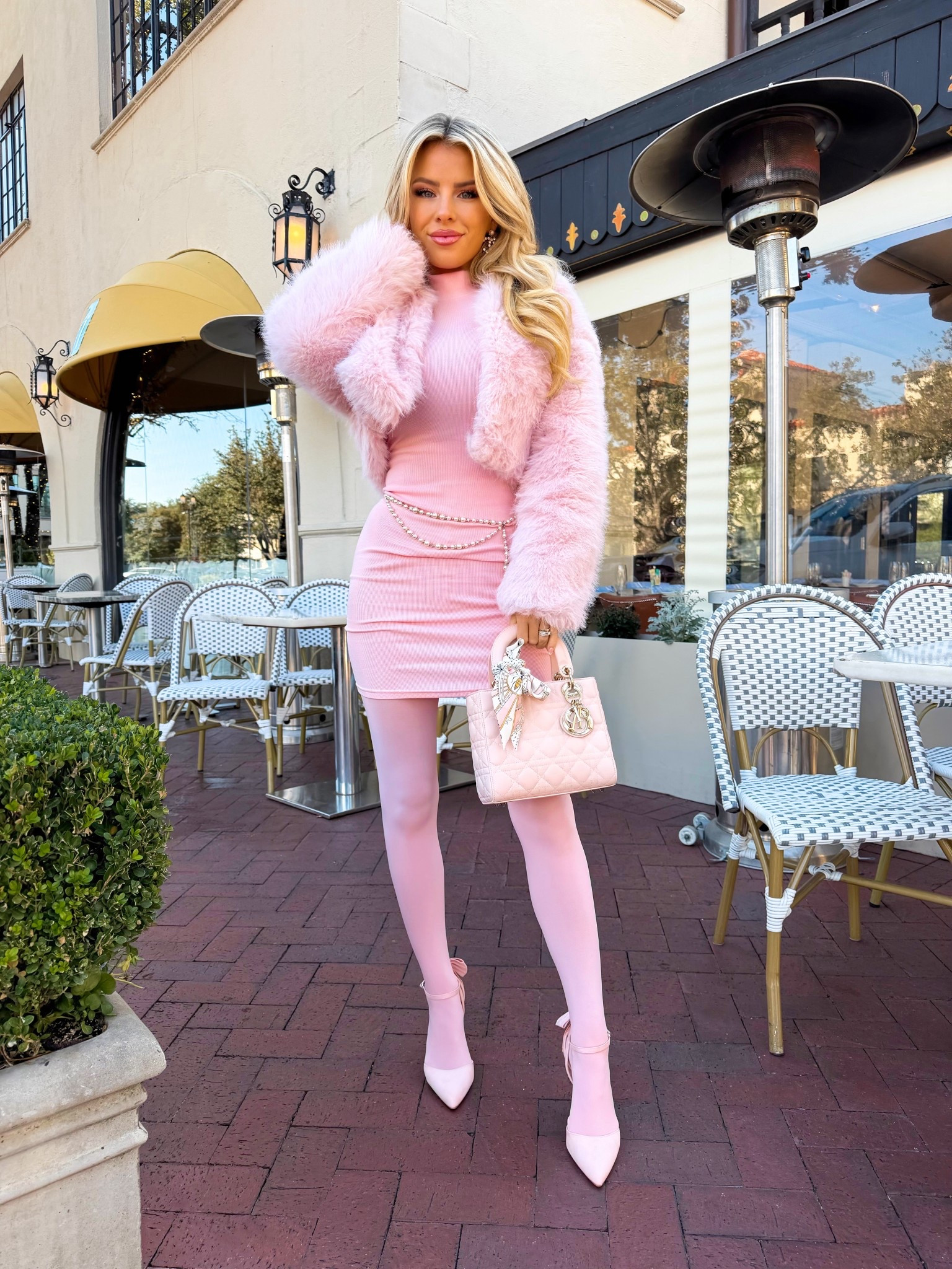 Pink holiday outfit. Pink winter outfit. Amazon style. Amazon faux fur coat  

#LTKHoliday