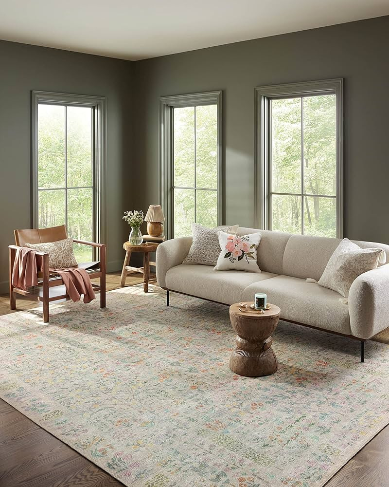 Loloi Rifle Paper Co. x Maison Collection MAO-07 Traditional, Khaki 5'-0" x 7'-6" Area Rug | Amazon (US)