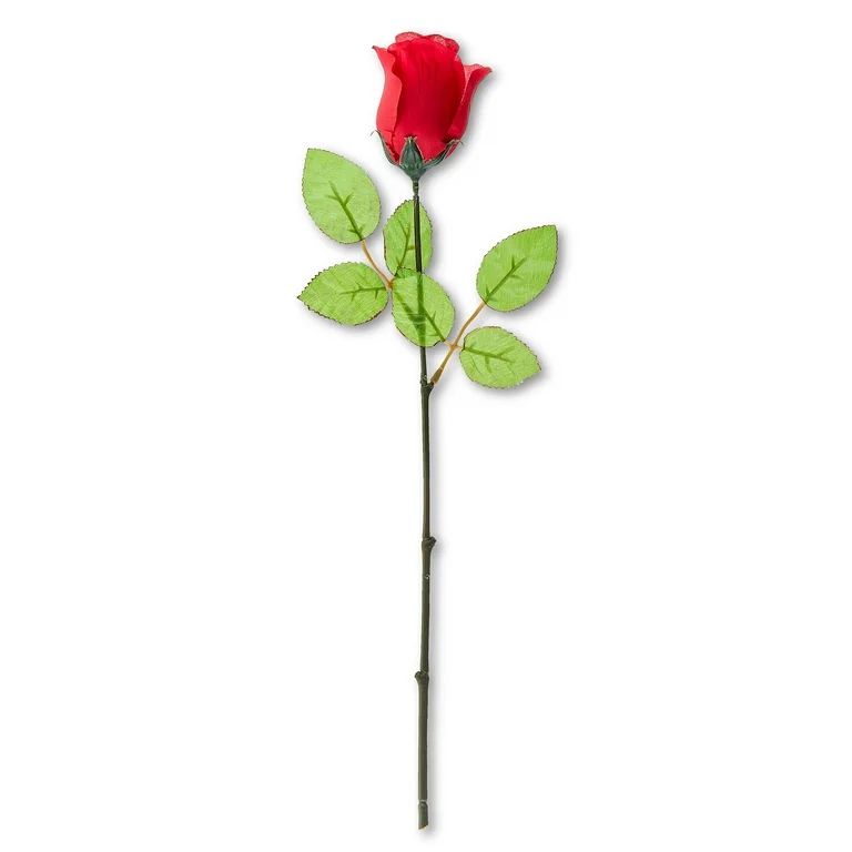 Valentine's Day Single Red Scented Stem Rose, 17 in, by Way To Celebrate - Walmart.com | Walmart (US)