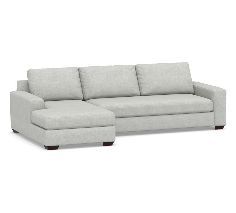 Big Sur Square Arm Upholstered Sofa Chaise Sectional | Pottery Barn (US)