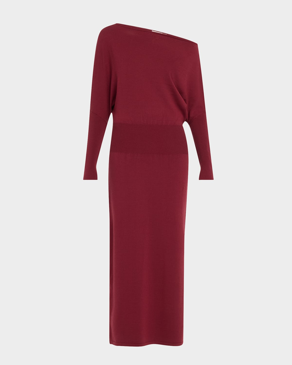 Janese One-Shoulder Wool-Blend Midi Dress | Neiman Marcus