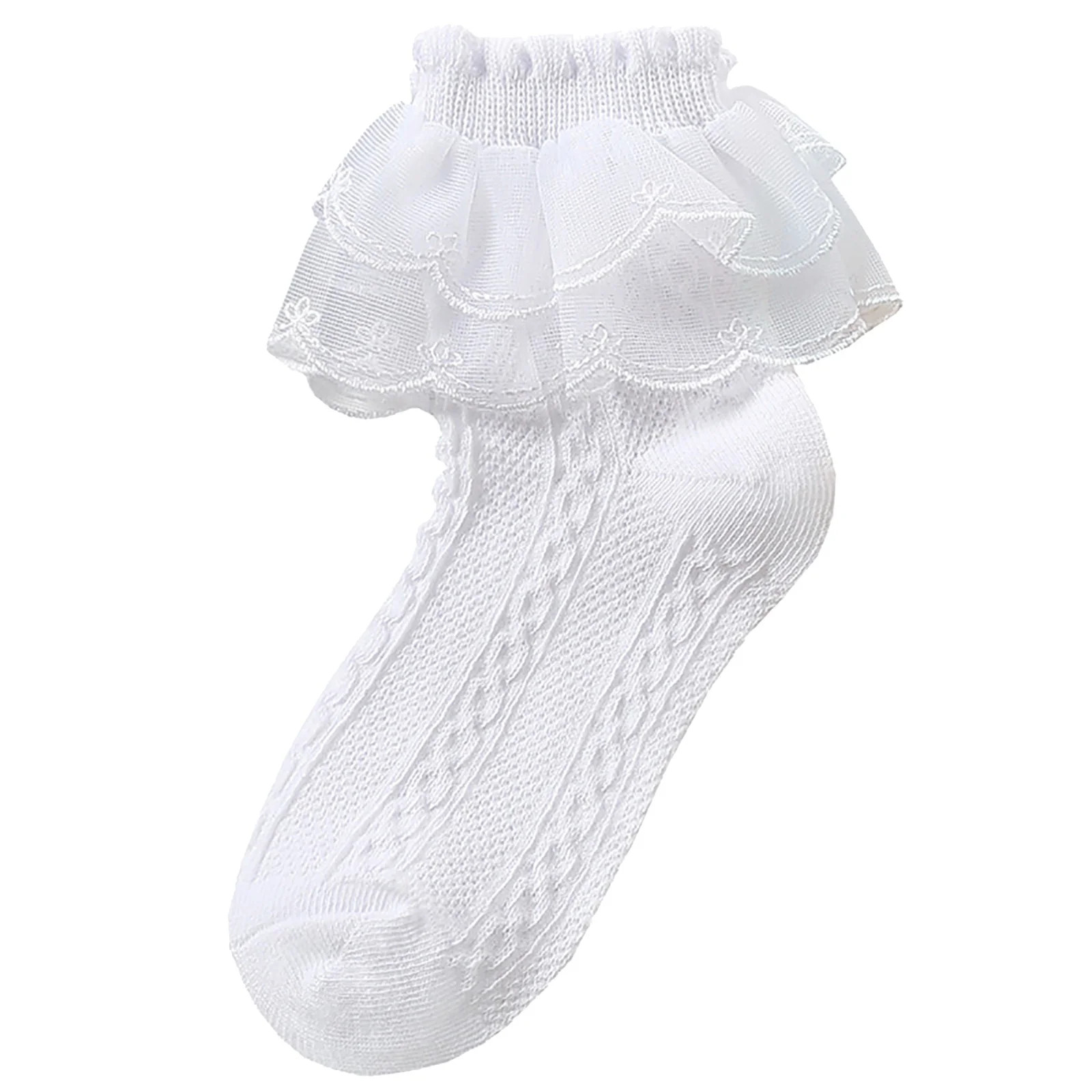 Hontri Slouchy Socks for Women Ruffle Lace Socks Women Socks Ruffle Lace Decor Thin High Elastici... | Walmart (US)