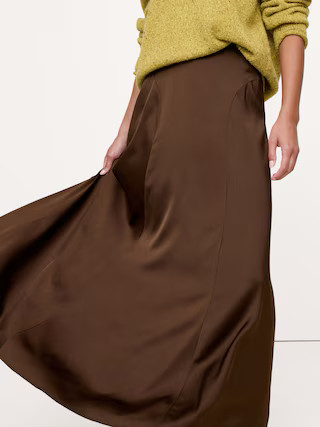 Stretch-Satin Maxi Skirt | Banana Republic (US)