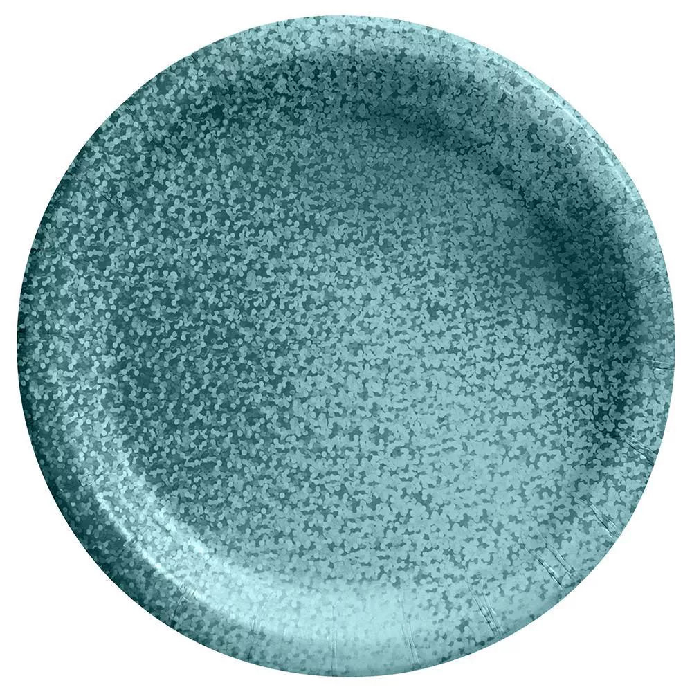 20ct Holographic Snack Plates Aqua - Spritz™ | Target