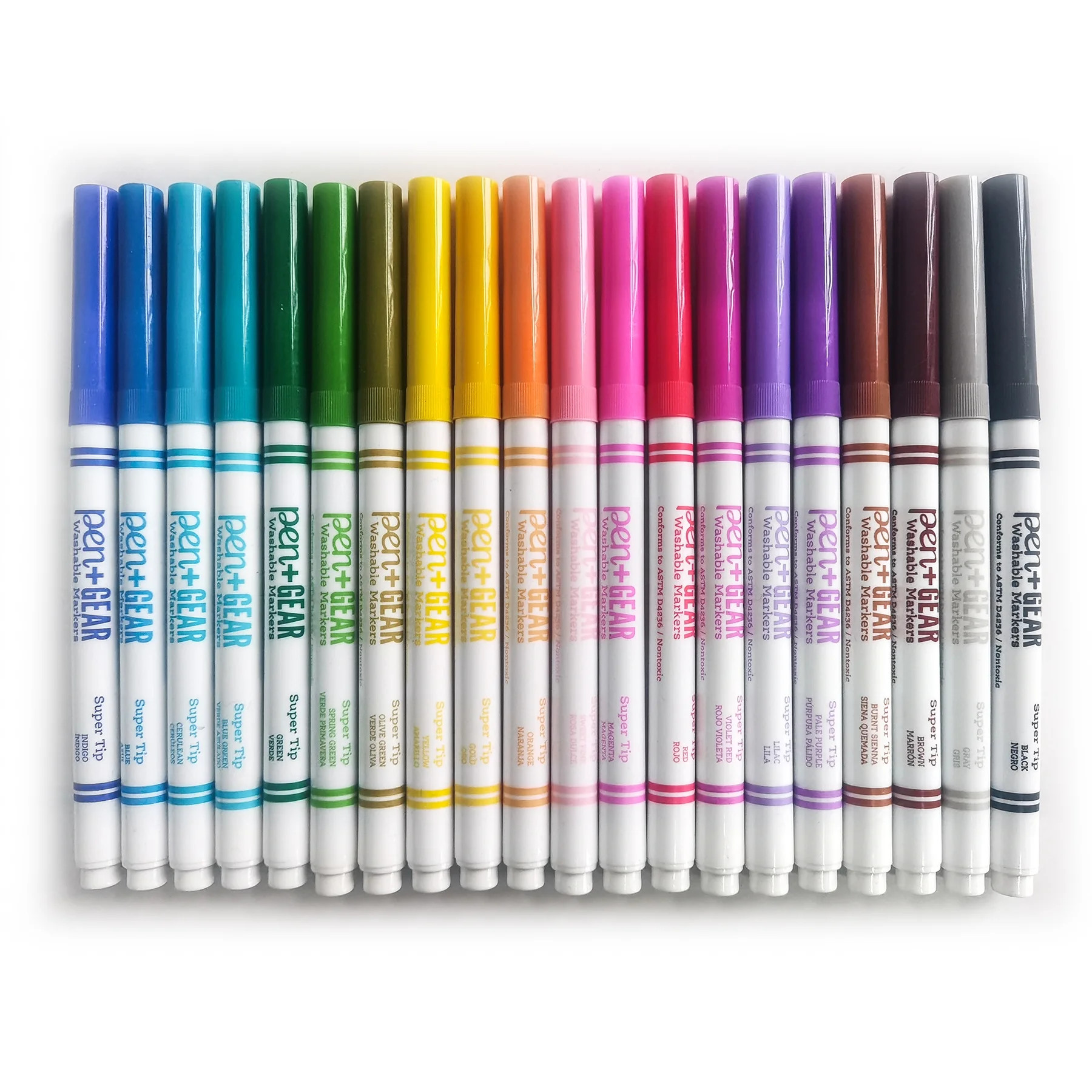Pen+Gear Assorted Colors Fine Line Washable Markers, 10 Count | Walmart (US)