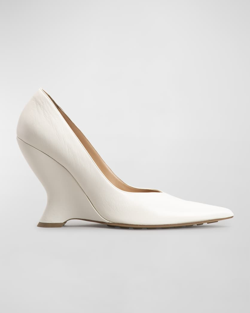 90mm Lambskin Wedge Pumps | Neiman Marcus