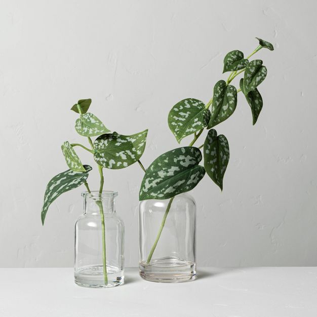 Set of 2 Small &#38; Large Faux Silver Philodendron Arrangements - Hearth &#38; Hand&#8482; with ... | Target