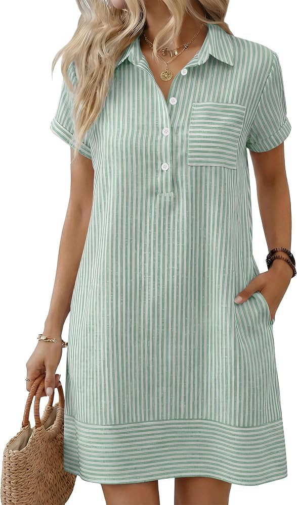 ANRABESS Womens Summer Shirt Dresses | Amazon (US)