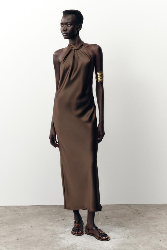 HALTER MIDI DRESS | Zara UK