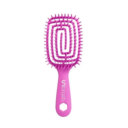FHI Heat® UNbrush Flex Detangling Brush Pain-Free Brushing on All Wet or Dry Hair Types Pink 8 | Walmart (US)