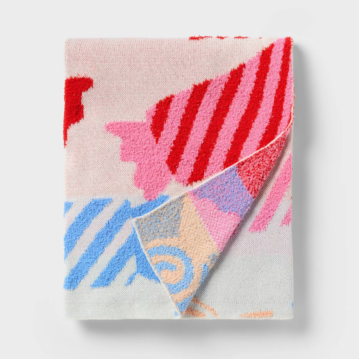 48"x58" Holiday Candy Knit Kids' Throw Blanket Cream - Pillowfort™ | Target