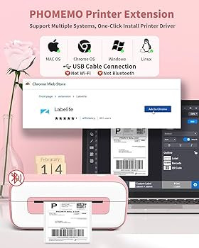 Pink Thermal Label Printer 4x6, Shipping Label Printer for Small Busines, Compatible with Amazon,... | Amazon (US)