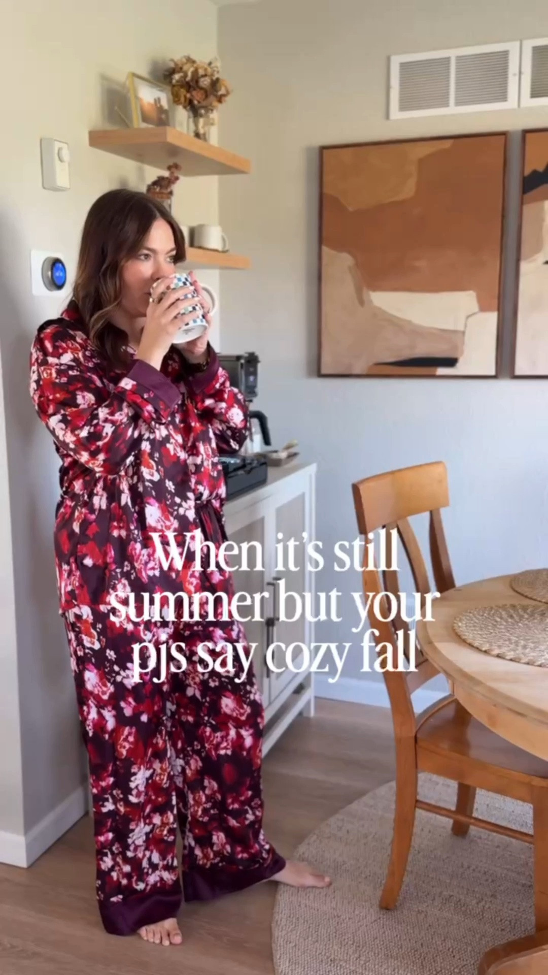 Mother Nature: 85°... Me: It’s fall, actually 🤣 The cutest fall pjs in this satin material // I have them in another print too and love!! 

#fallpjs #matchingpjset #fallpajamas #satinpjs #satinpajamas

#LTKmorningroutine #LTKSeasonal #LTKMidsize
