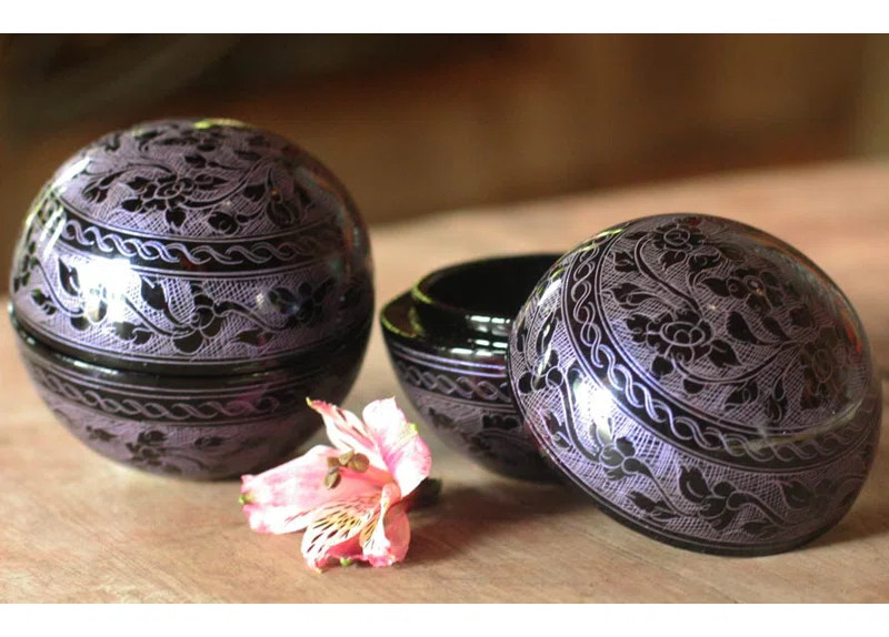 Rosamonde Floral Lacquered Decorative Box (Set of 2) | Wayfair North America