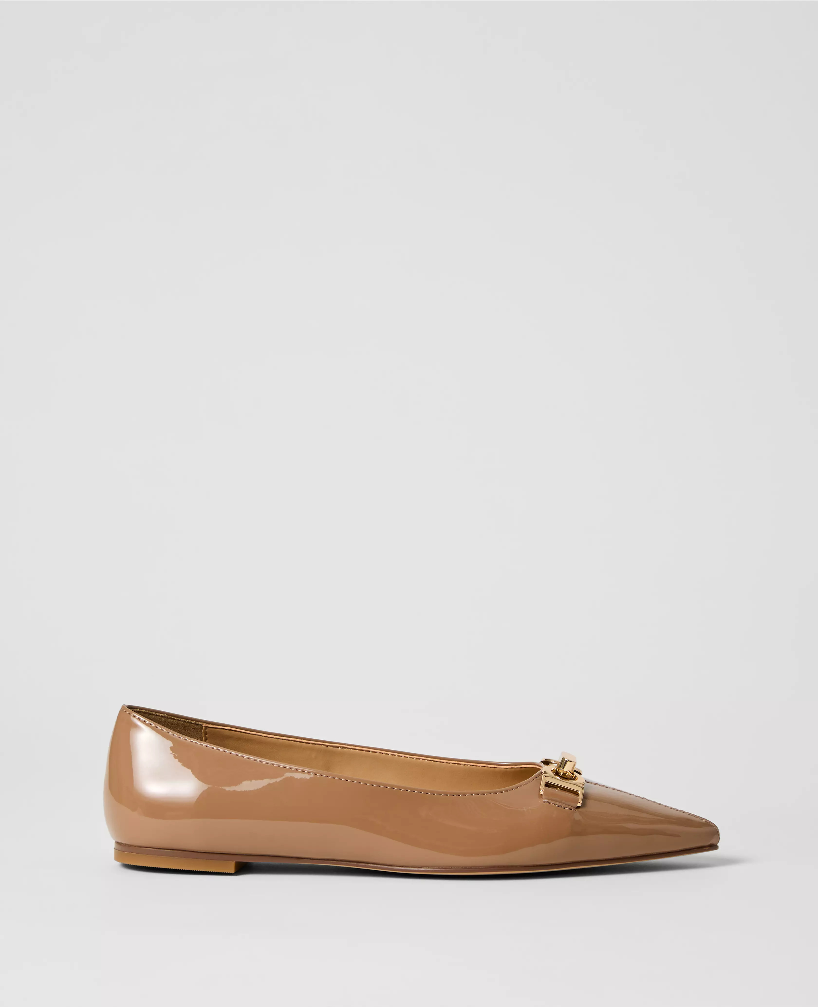 Hardware Embellished Patent Flat | Ann Taylor