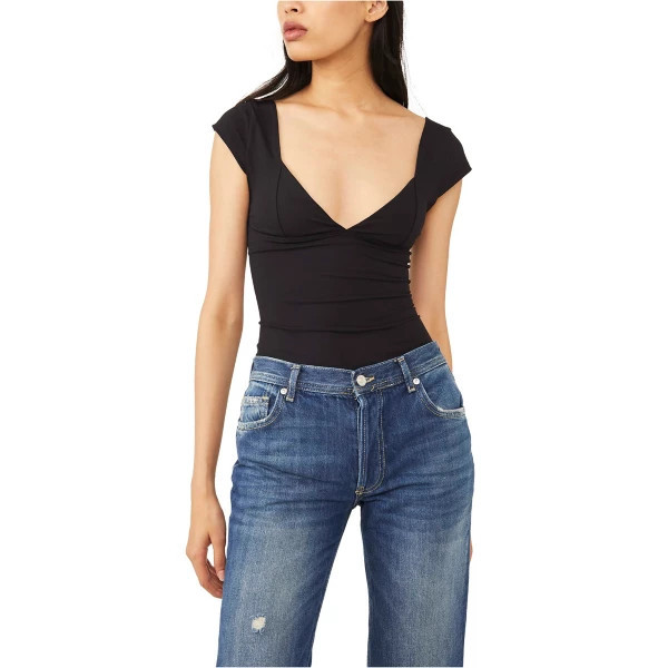 Women's Free People Duo Corset Shirt Small Black | Scheels