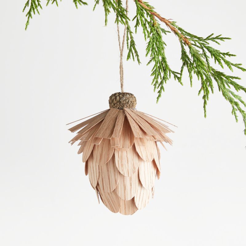 Wood Pinecone Christmas Tree Ornament + Reviews | Crate and Barrel | Crate & Barrel
