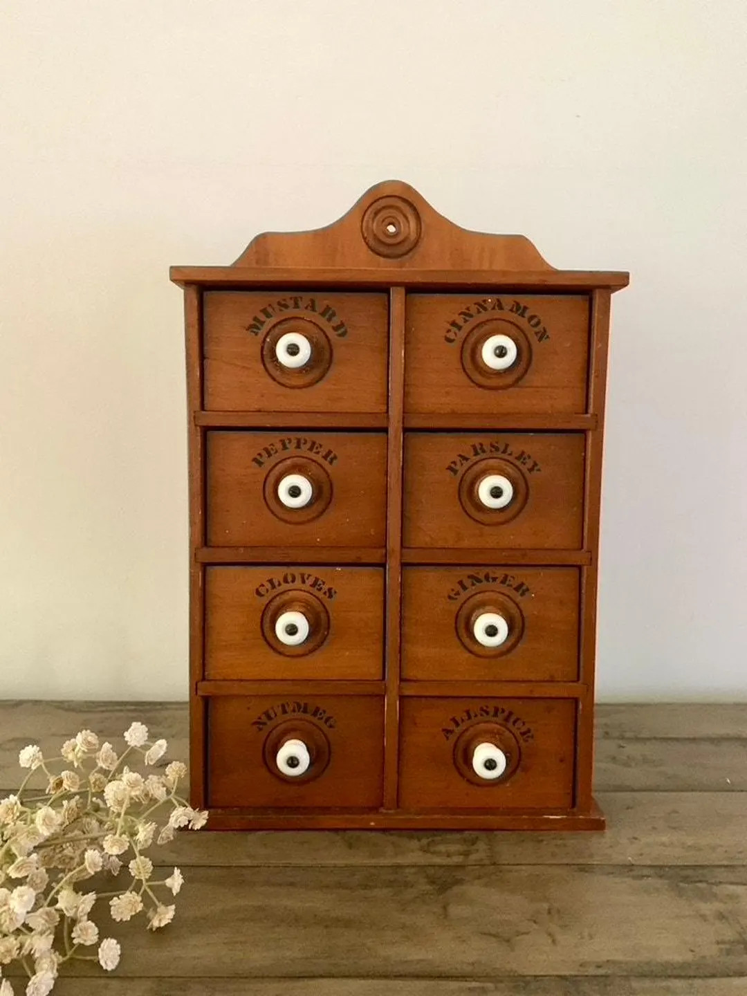 Vintage Wood Apothecary Spice Cabinet With 8 Drawers - Etsy | Etsy (US)