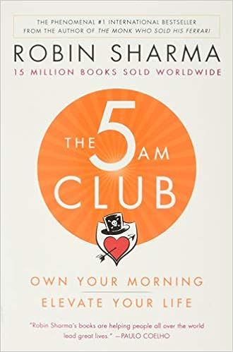 The 5AM Club: Own Your Morning. Elevate Your Life.     Paperback – Illustrated, January 7, 2020 | Amazon (US)