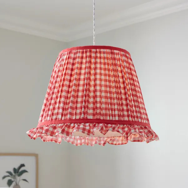 Carys Frilled Gingham Lamp Shade | Dunelm (migrated)