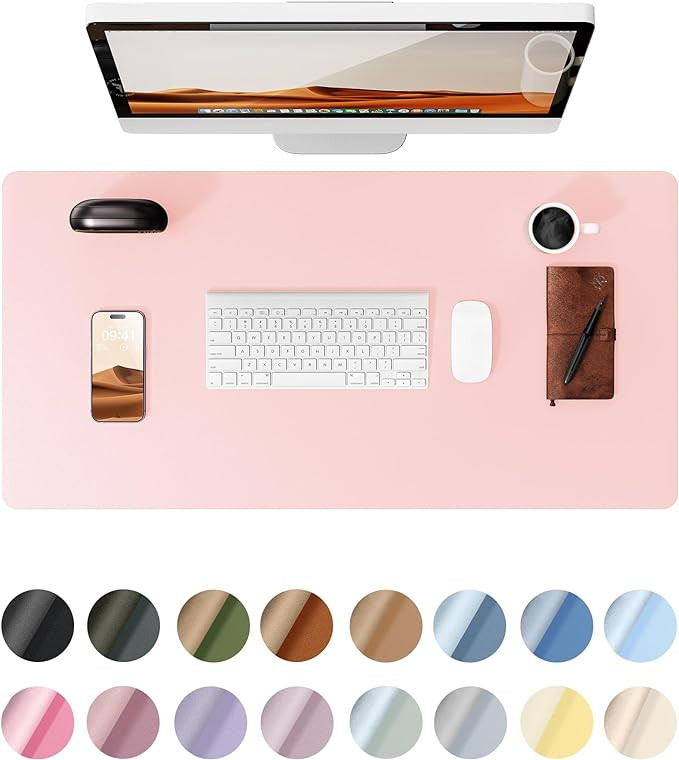 YSAGi Leather Desk Pad Protector, Office Desk Mat, Large Mouse Pad, Non-Slip PU Leather Desk Blot... | Amazon (US)