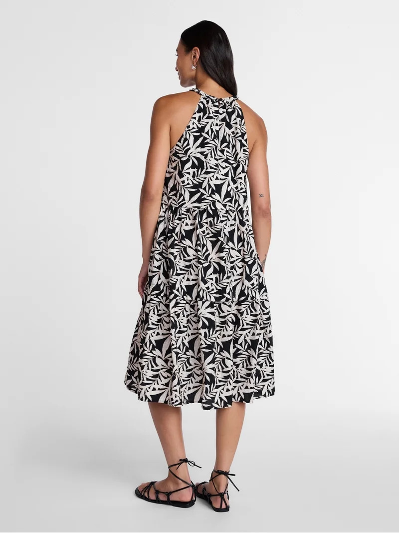 Time and Tru Women's Braided Halter Midi Dress, Sizes XS-XXXL | Walmart (US)