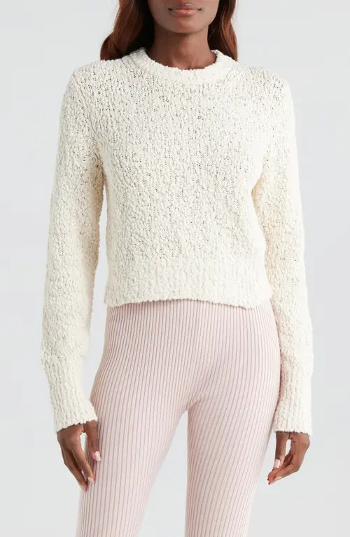 Lunya Textured Cotton Shrunken Lounge Top in Swan White at Nordstrom, Size X-Large | Nordstrom