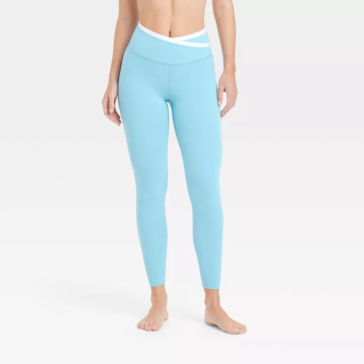 Women's Everyday Soft High-Rise Piped V-Waistband 7/8 Leggings - All In Motion™ | Target