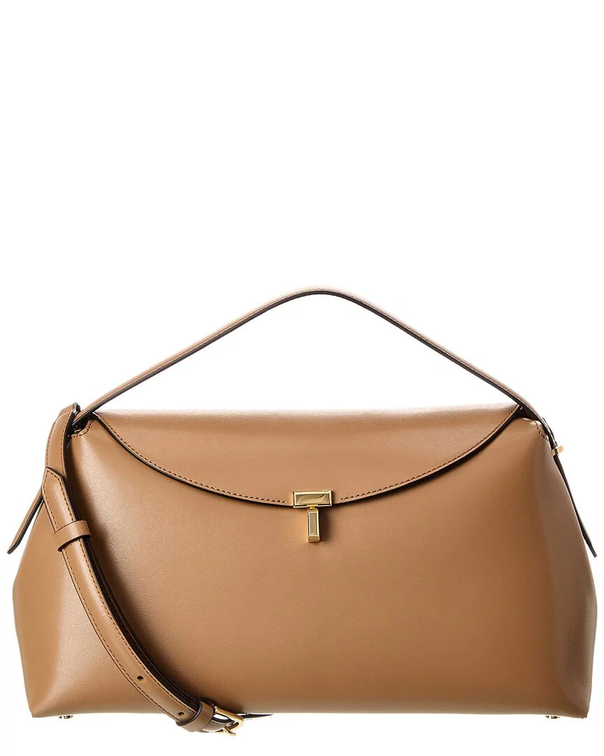 TOTEME T-Lock Leather Top Handle Shoulder Bag | Shop Simon