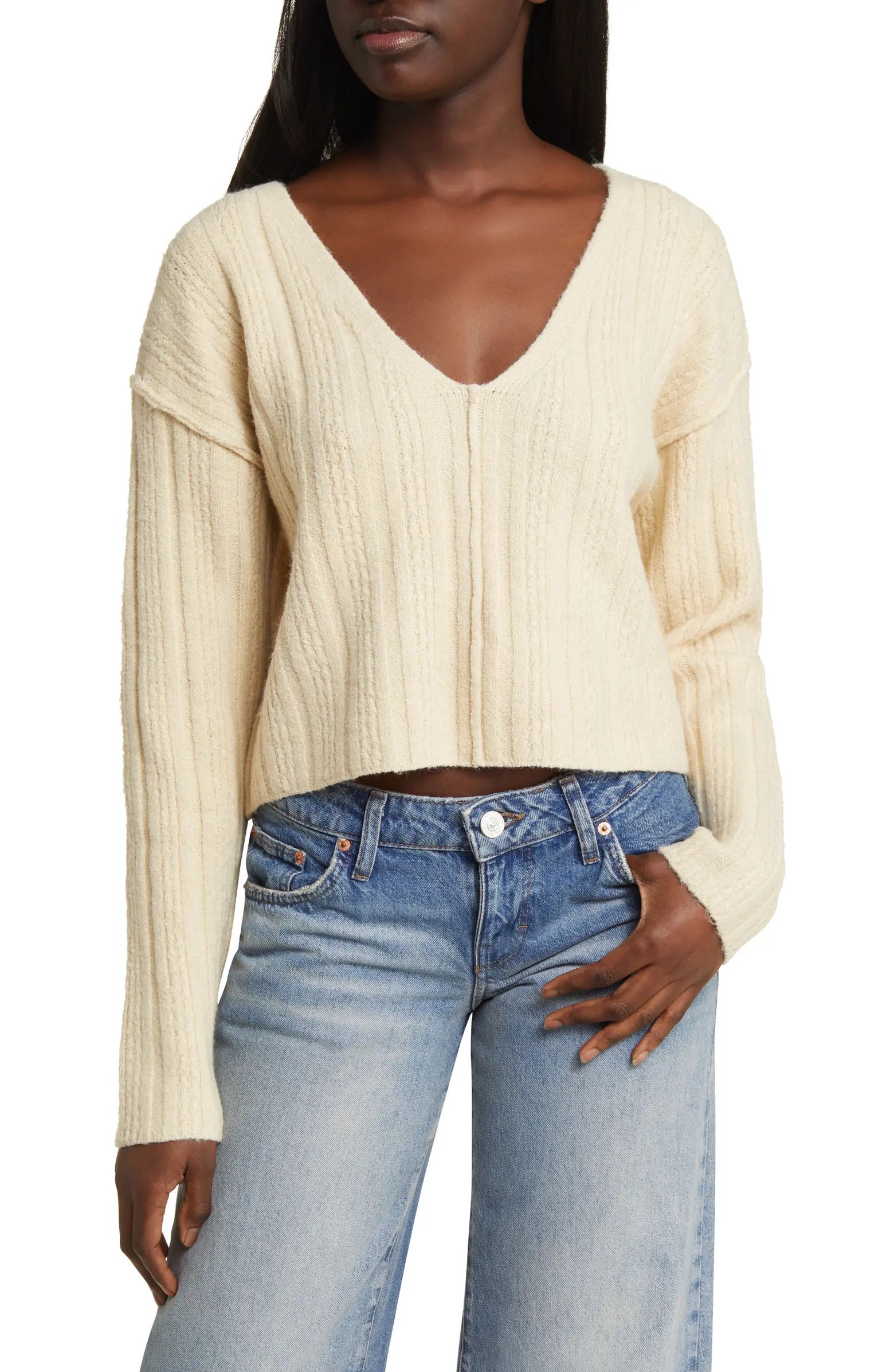 Relaxed Cozy Crop Sweater | Nordstrom