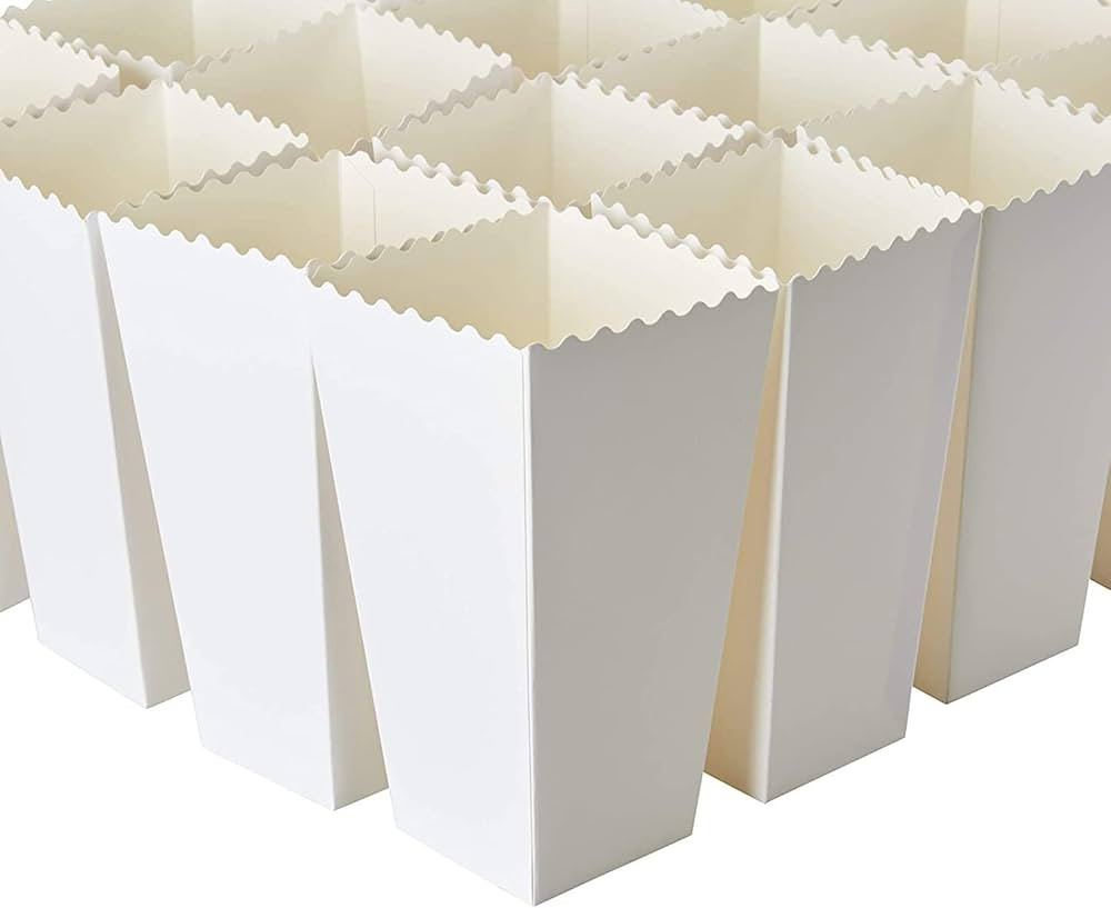 BLUE PANDA 100 Pack White Popcorn Boxes for Party, 46 oz Bulk Paper Popcorn Containers for Movie ... | Amazon (US)