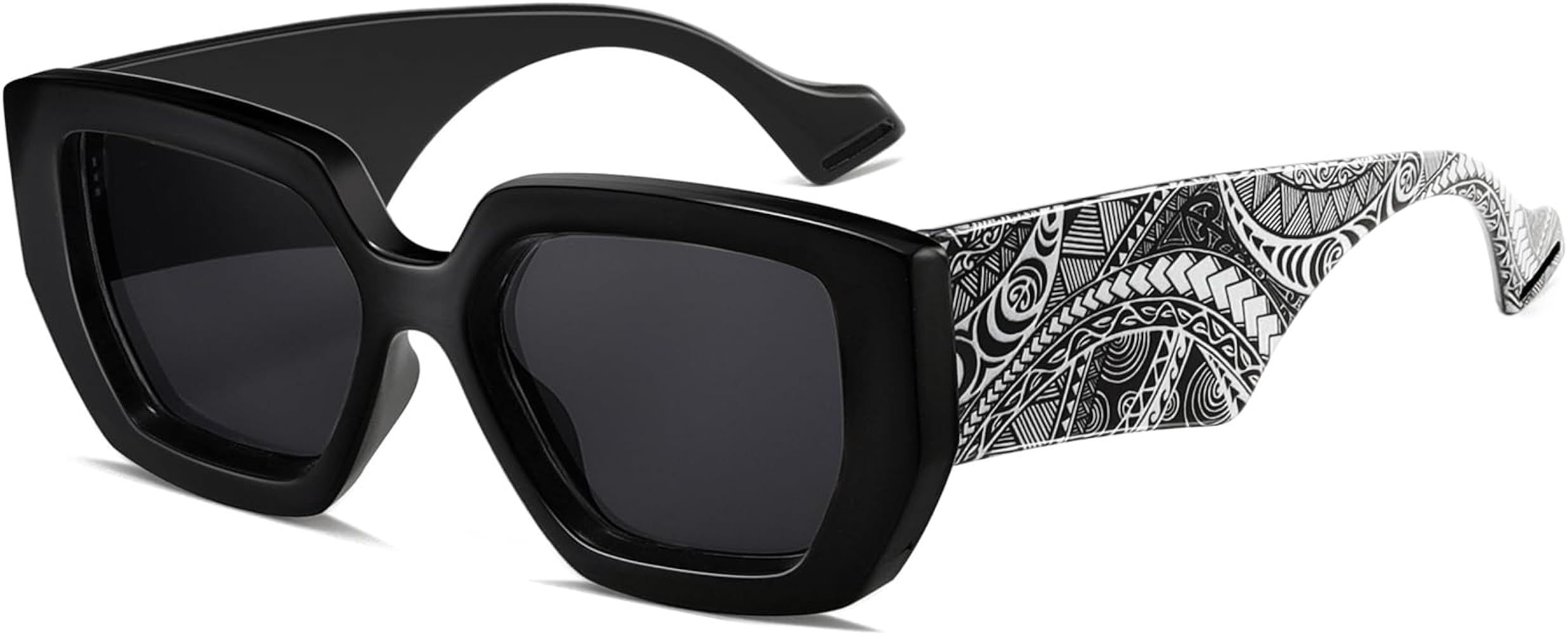 SHEEN KELLY Retro Square Thick Chunky Sunglasses For Women Men Trendy Gangster Rectangular Patter... | Amazon (US)