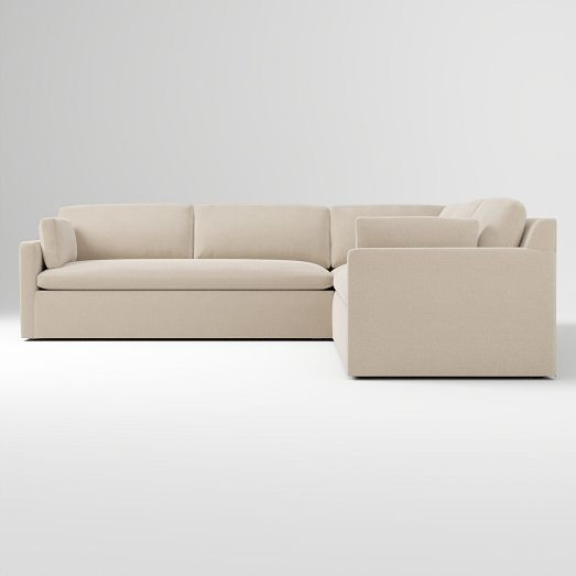 Marin Skirted Slipcover 3-Piece L-Shaped Sectional (114") | West Elm (US)