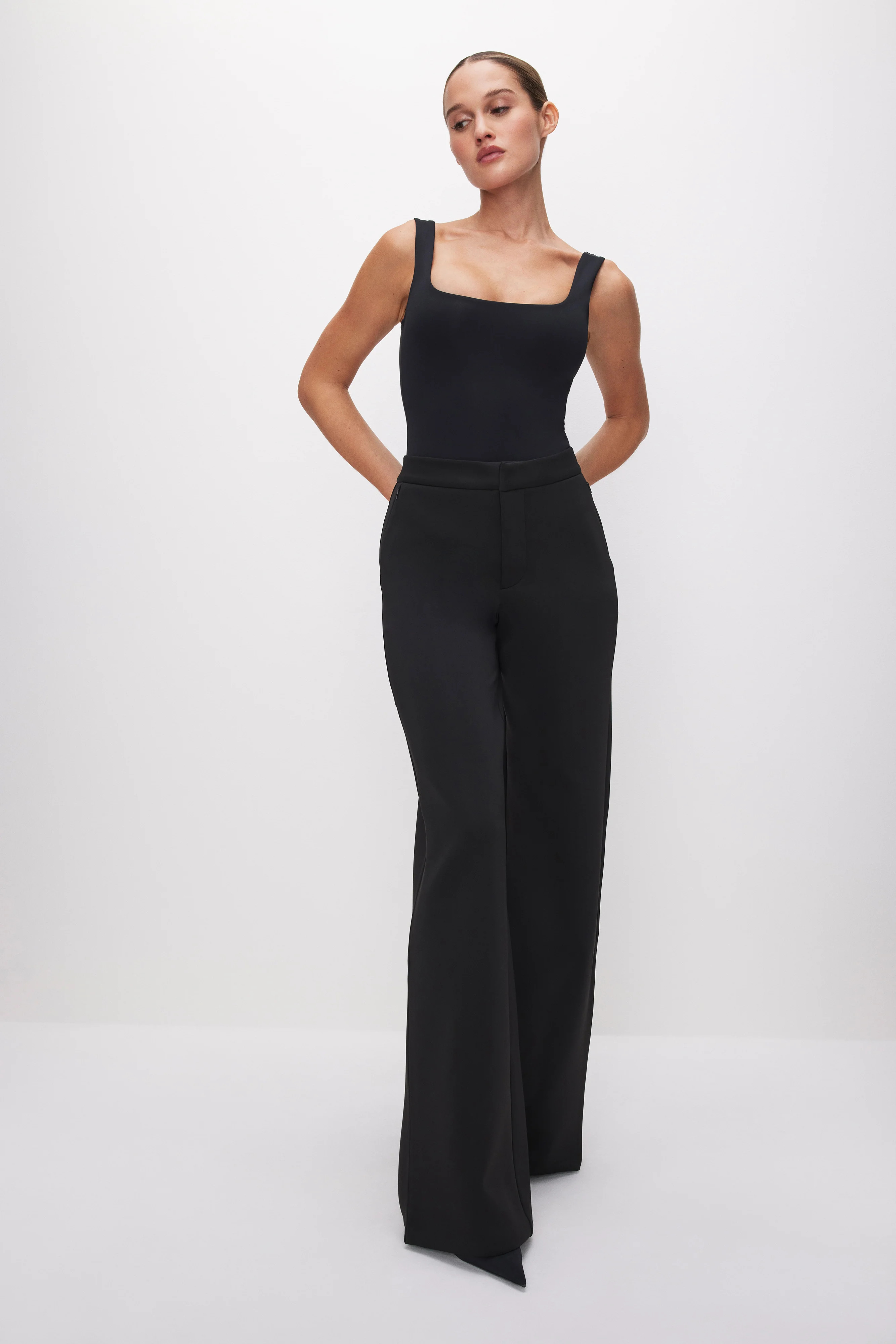 SCUBA WIDE LEG TROUSERS | Good American