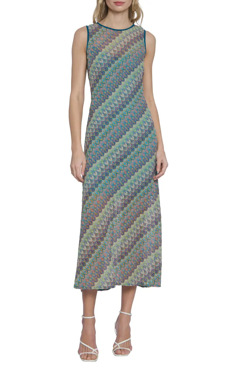 DONNA MORGAN FOR MAGGY Cutout Stripe Knit Midi Dress | Nordstrom | Nordstrom