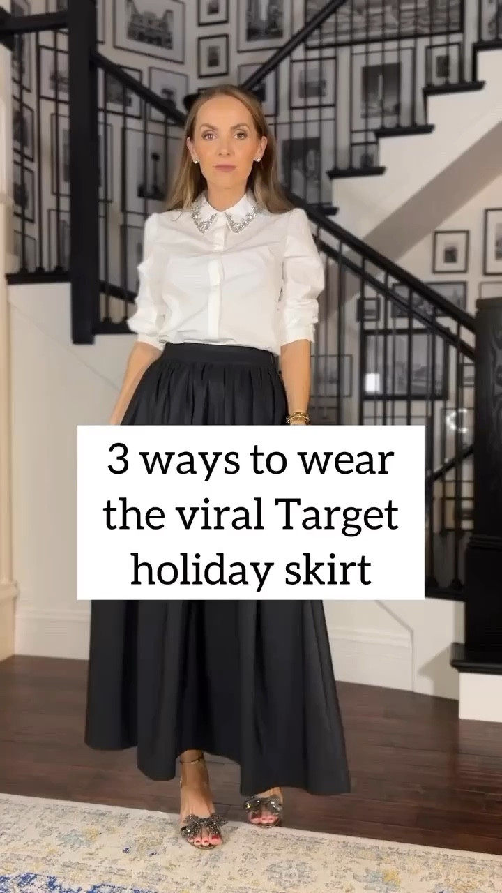 @target viral black skirt styled for this holiday season! Under $30!

#LTKFindsUnder50 #LTKWatchNow #LTKHoliday