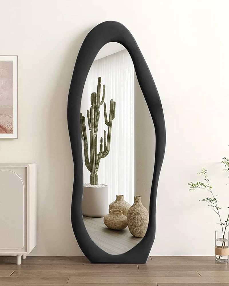 Otlsh Full Length Mirror, 63" x 24" Wall Mirror, Floor Mirror with Flannel Frame, Standing Mirror... | Amazon (US)